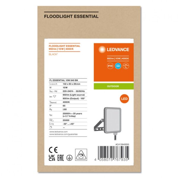 Proiector LED Ledvance FLOODLIGHT ESSENTIAL, 10W, 220-240V, 900 lm, lumina