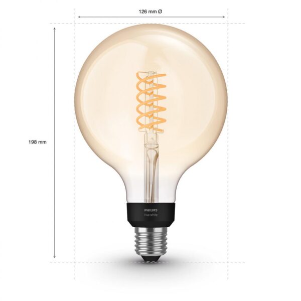 Bec LED inteligent vintage (decorativ) Philips Hue Filament Globe G125,