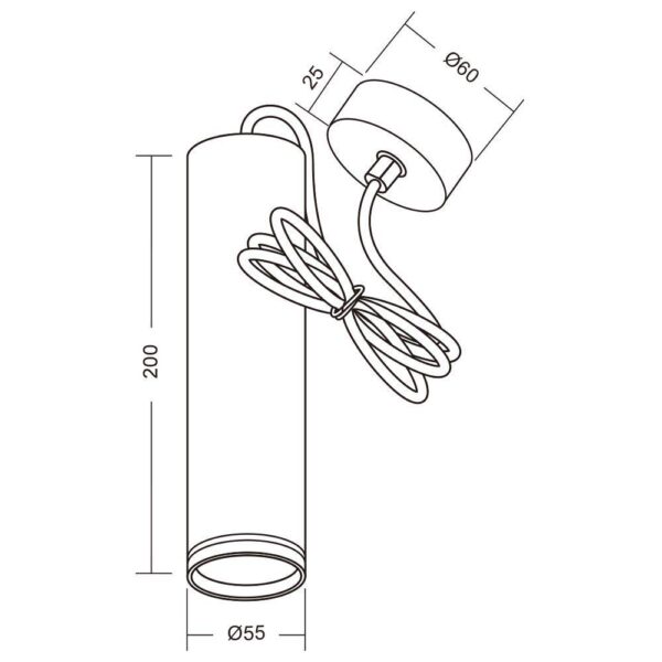 Pendul Vivalux ROUND KING, GU10, max. 35W, IP20, Ø60x1330mm, Negru, - Image 3
