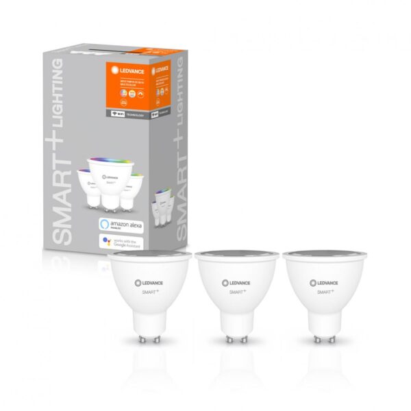 3 Becuri LED RGB inteligente Ledvance SMART+ WiFi SPOT Multicolour,