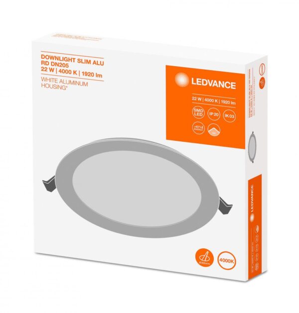 Spot LED incastrat Ledvance DOWNLIGHT SLIM ALU, 22W, 1920 lm,