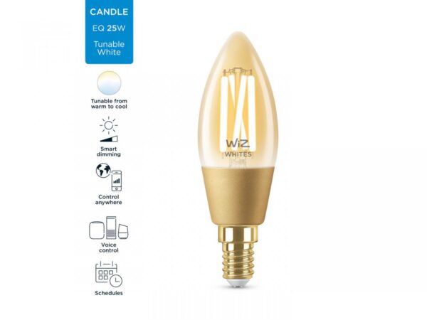 Bec LED inteligent vintage (decorativ) WiZ Connected Filament Gold C35