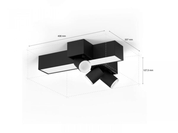 Plafoniera LED RGB Philips Hue Centris, Bluetooth, cu 3xGU10 incrucisate,