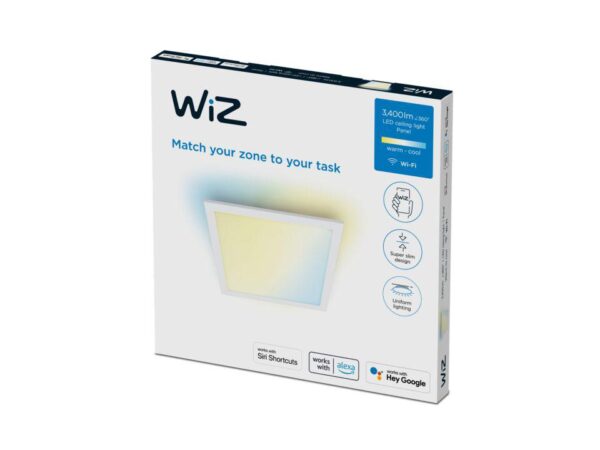Panou LED WiZ Panel SQ, Wi-Fi, control vocal, 36W, 3400
