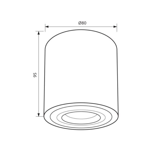 Spot Vivalux ROUND INEZ, GU10, max. 35W, IP54, Ø80x95mm, Negru, - Image 3