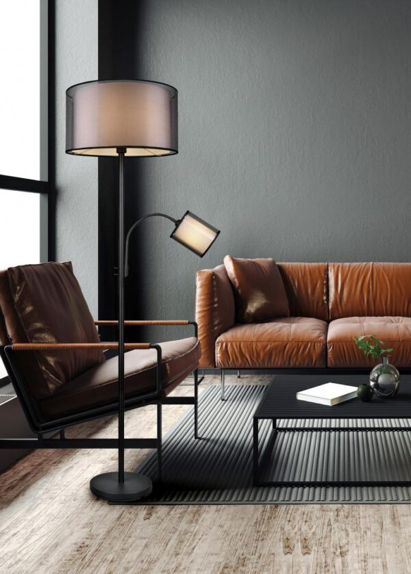 Lampadar Trio BURTON, excl.1xE27 & 1xE14, 2 surse de lumina - Image 7