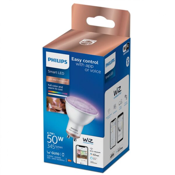 Bec LED RGB inteligent Philips Spot , Wi-Fi, Bluetooth, GU10, - Image 3