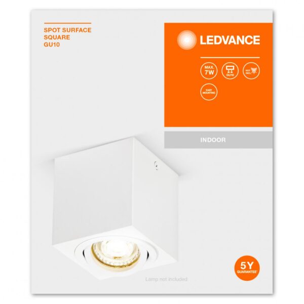 Spot Ledvance Surface Square, 1xGU10, max. 7W, IP20, 8x9.5cm, montaj