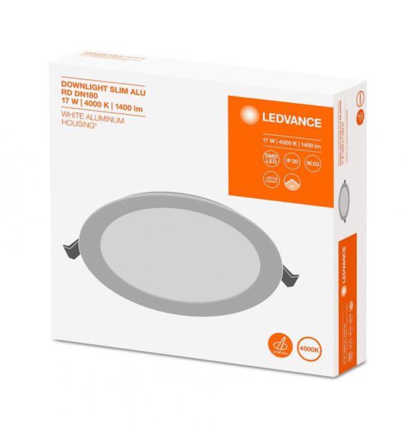 Spot LED incastrat Ledvance DOWNLIGHT SLIM ALU, 17W, 1400 lm,