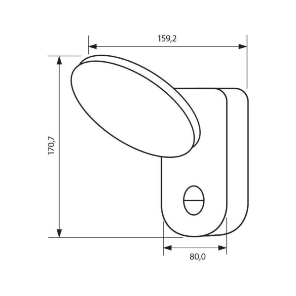 Aplica LED cu senzor de miscare Vivalux ROUND TANIS, 15W,