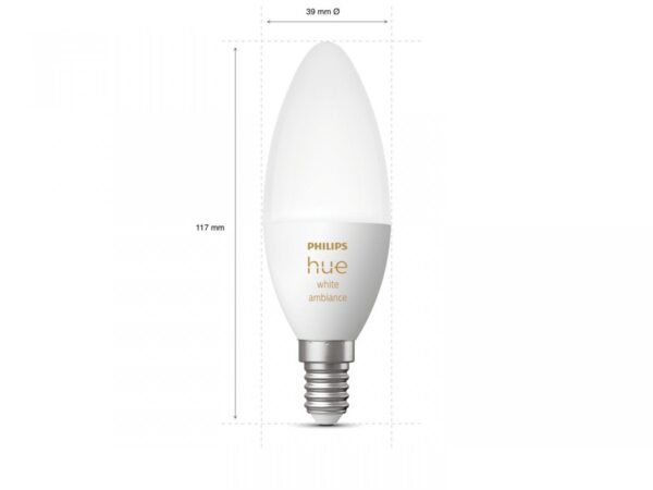 Bec LED inteligent Philips Hue B39, Bluetooth, E14, 4W, 470
