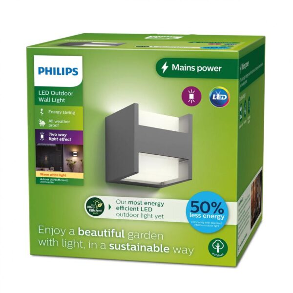 Aplica LED pentru exterior Philips ARBOUR UP&DOWN, 3.8W, 800 lm,