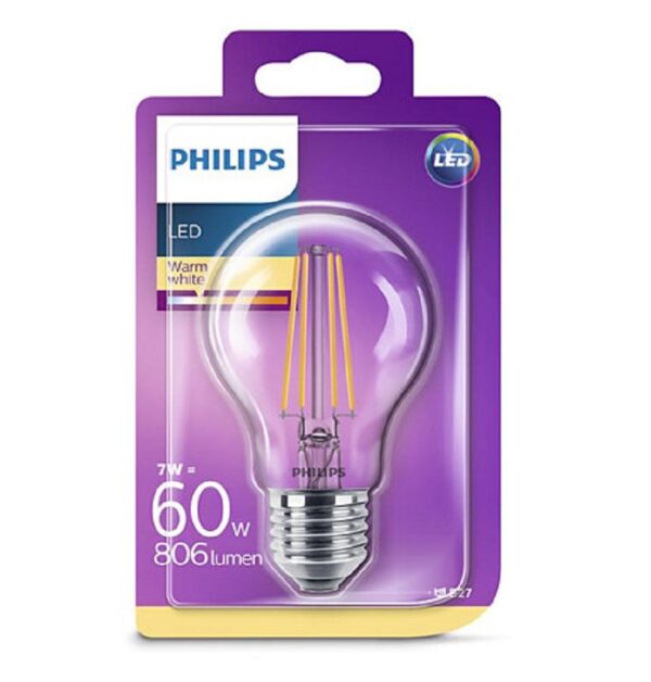 Bec LED Philips Classic A60, E27, 7W (60W), 806 lm, - Image 3