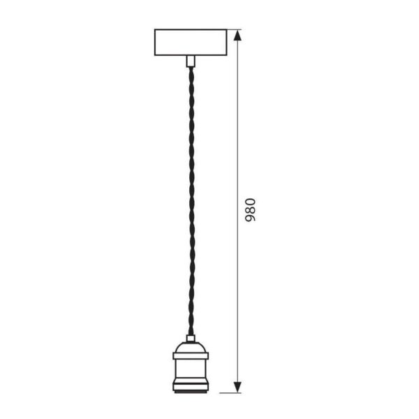 Pendul Vivalux RETRO Antique Brass, E27, max. 60W, textil/Metal, IP20, - Image 3