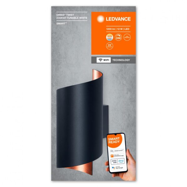 Aplica LED inteligenta Ledvance SMART+ Wifi Orbis Wall Twist, 12W,