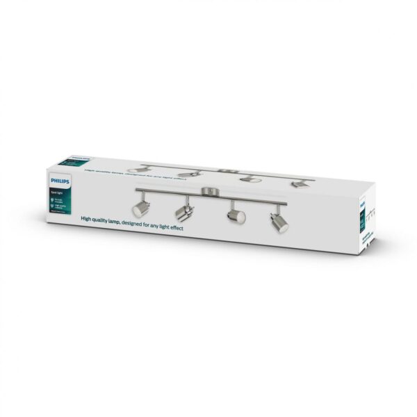 Spot Philips Essentials Meranti, 4xGU10, IP20, 10x69x15.5cm, Crom mat