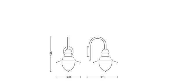 Aplica tip felinar pentru exterior Philips Raindrop, 1xE27, max 60W,