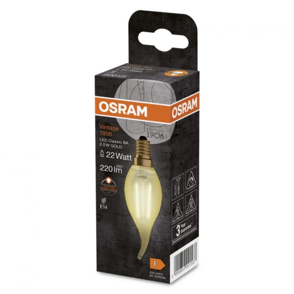 Bec LED Osram Vintage 1906 CLAS BA, E14, 2.5W (22W),