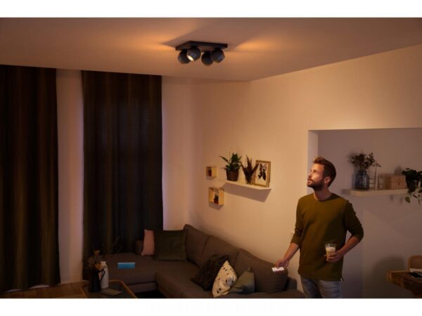 Spot LED Cvadruplu Philips Hue Buckram, Bluetooth, 4xGU10, 4x5W, 1400
