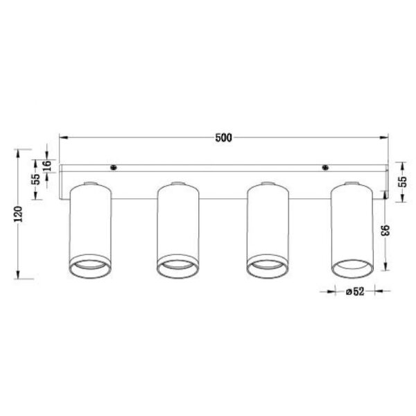 Spot Cvadruplu Vivalux LINIAR WHITE LUX, 4xGU10, max. 4x35W, IP20 - Image 3