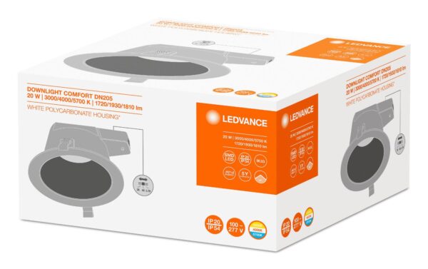 Spot LED incastrat Ledvance DL COMFORT, 20W, 1930 lm, lumina - Image 3