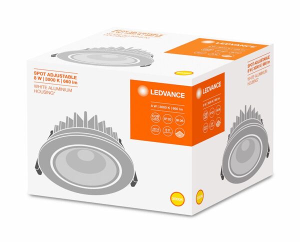 Spot LED incastrat Ledvance SPOT ADJUST, 8W, 660 lm, lumina