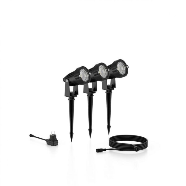 Kit 3 Spoturi LED pentru exterior cu spike Philips CAPER - Image 3