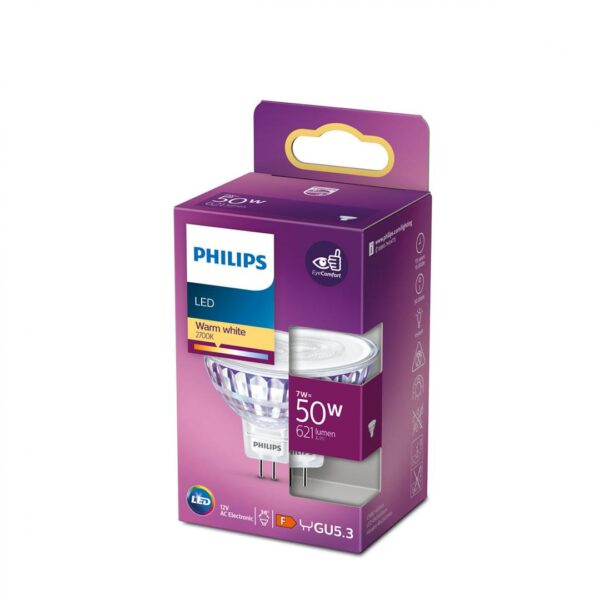 Bec LED spot Philips, GU5.3, 7W (50W), 621 lm, lumina