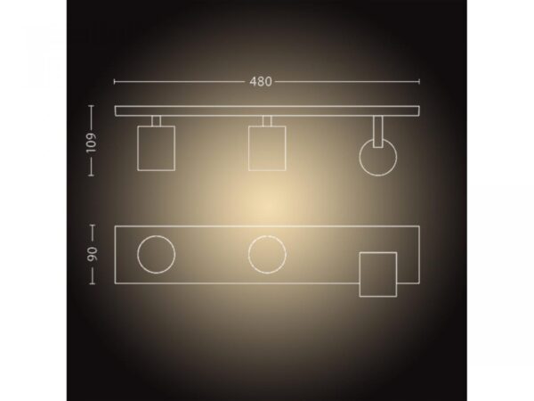 Spot LED Triplu Philips Hue Runner, Bluetooth, 3xGU10, 3x5.5W, 1050