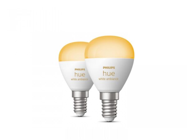 2 Becuri LED inteligente Philips Hue P45, Bluetooth, E14, 5.1W, - Image 3