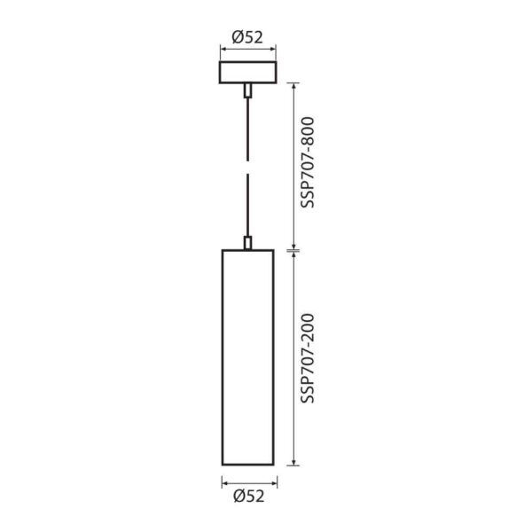 Pendul Vivalux BLACK LUX, GU10, max. 35W, IP20,  Ø52x200mm, - Image 3