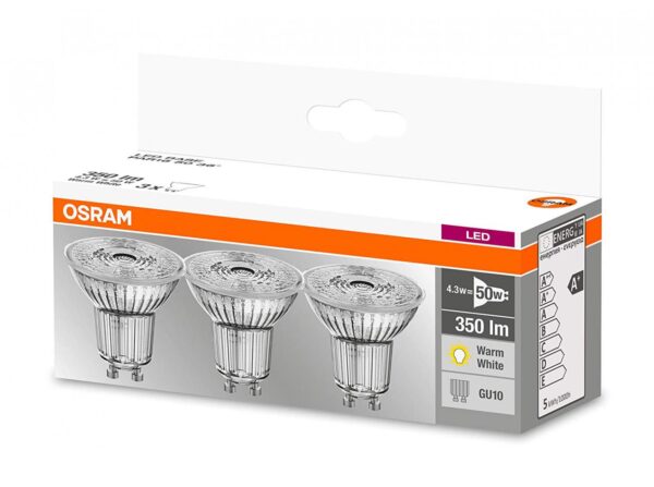 3 Becuri LED Osram Base PAR16 36°, GU10, 4.3W (50W), - Image 3