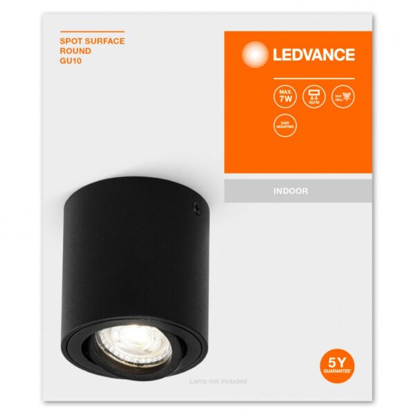 Spot Ledvance Surface Round, 1xGU10, max. 7W, IP20, 8x9.5cm, montaj