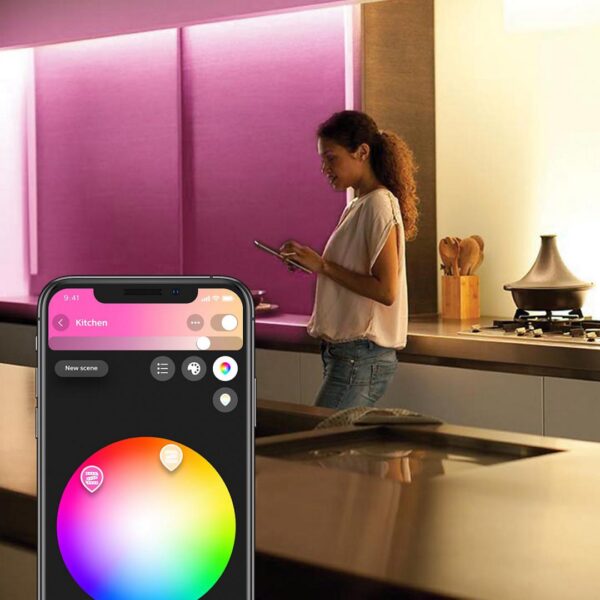 Banda LED RGB inteligenta Philips Hue Lightstrip Plus, Bluetooth, 20W,