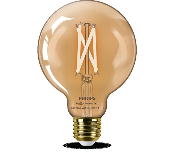 Bec LED inteligent vintage (decorativ) Philips Filament Globe Amber G95,