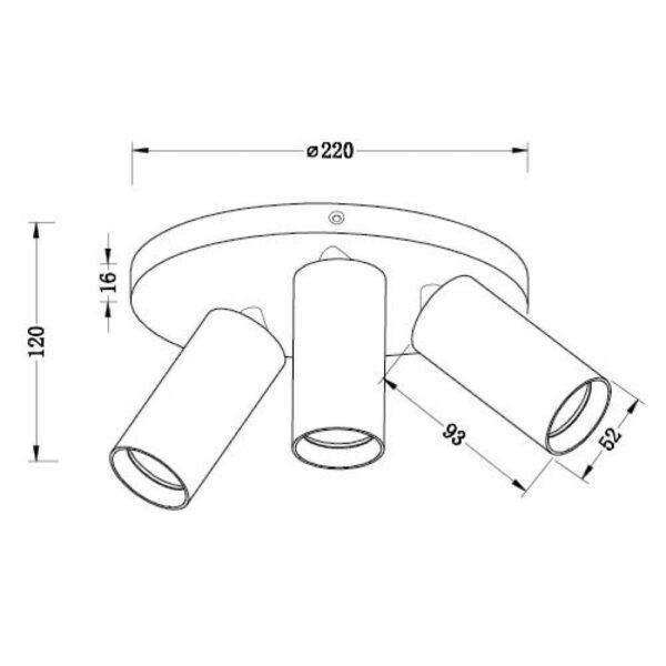 Spot Triplu Vivalux ROUND WHITE LUX, 3xGU10, max. 3x35W, IP20,220x120mm, - Image 3