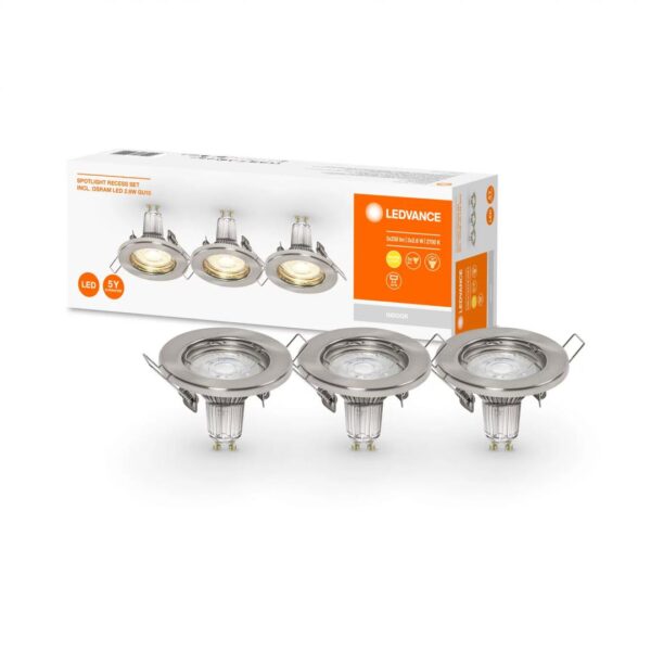 3 Spoturi LED incastrate Ledvance, GU10, 3x2.6W, 3x230 lm, lumina