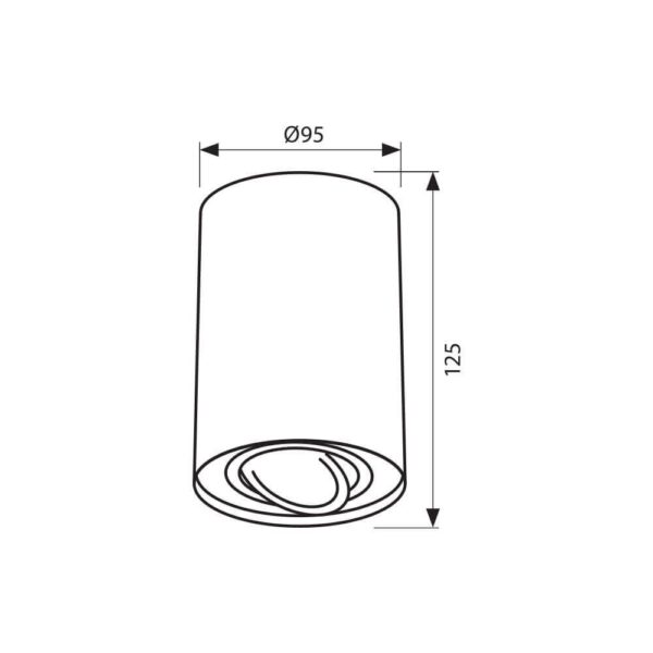 Spot Vivalux ROUND TOLEDO, GU10, max. 35W, IP20, Ø95x125mm, Negru, - Image 3