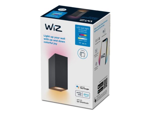 Aplica LED RGB WiZ Up&Down Spots, Wi-Fi, Bluetooth, control vocal,