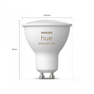 Pachet 3 Becuri LED RGB inteligente Philips Hue Spot, Bluetooth,