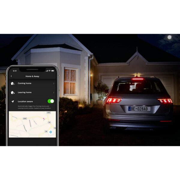 Stalp LED pentru exterior Philips Hue Lucca, 1xE27, 9W (60W),