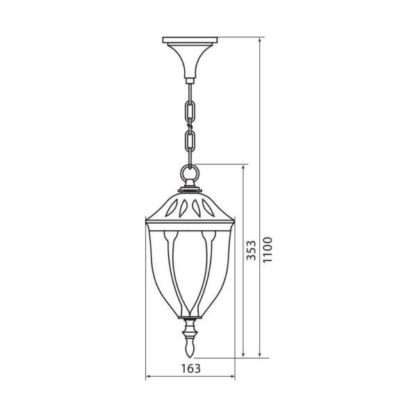 Pendul tip felinar Vivalux TOSCA, E27, max 1x60W, IP44, 163x163x1100mm, - Image 3
