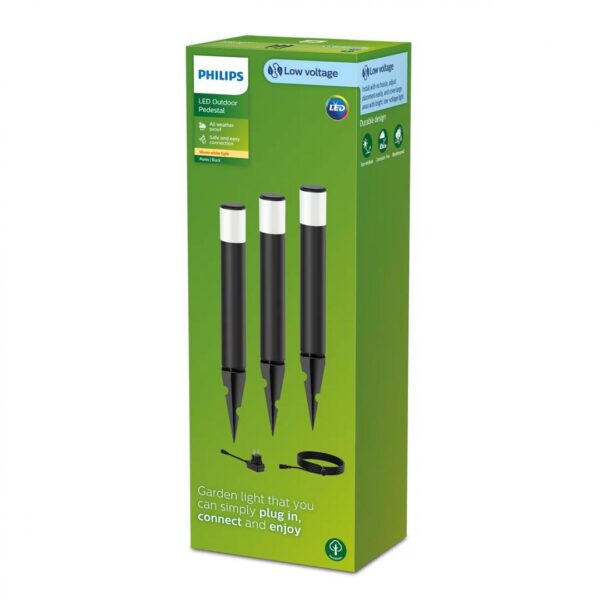 Kit 3 Stalpi LED pentru exterior cu spike Philips PUREX