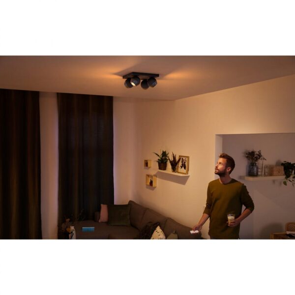 Spot LED Cvadruplu Philips Hue Buckram, Bluetooth, 4xGU10, 4x5W, 1400