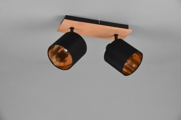 Spot Dublu Reality TOMMY, excl.2xE14, suport imitatie lemn, ↔ 32,5cm - Image 4