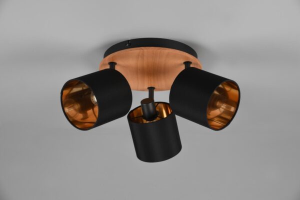 Spot Triplu Reality TOMMY, excl.3xE14, suport imitatie lemn, Ø 46cm - Image 3