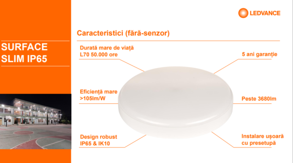 Plafoniera LED pentru exterior Ledvance SURFACE SLIM SQUARE 260, 26W, - Image 3
