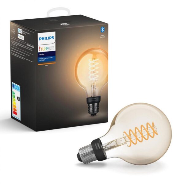 Bec LED inteligent vintage (decorativ) Philips Hue Filament Globe G93,