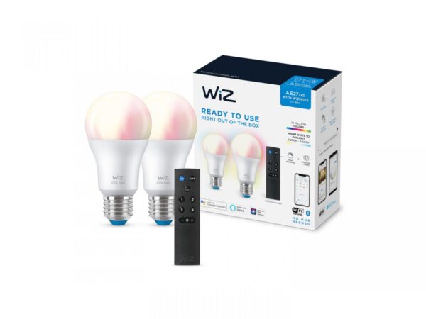 Pachet 2 Becuri LED RGB inteligente WiZ Connected Colors A60, - Image 3
