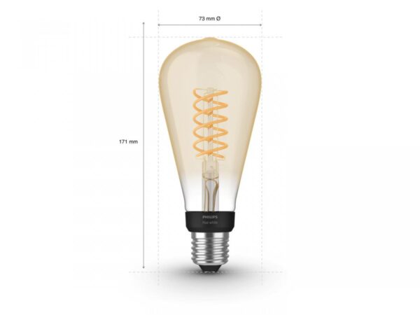 Bec LED inteligent vintage (decorativ) Philips Hue Filament Edison ST72, - Image 3